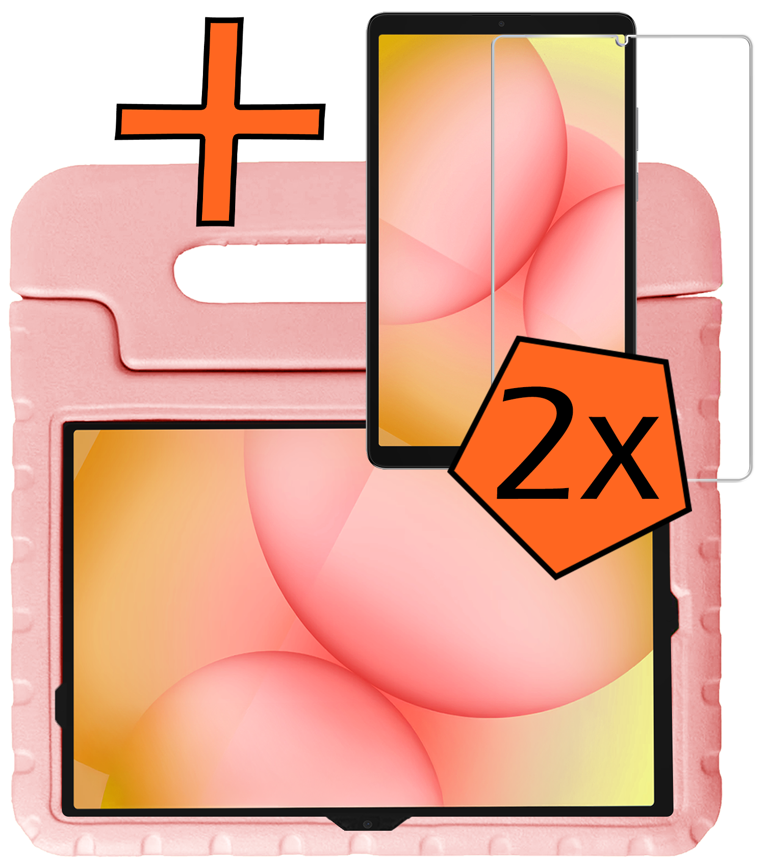 Nomfy Nomfy Samsung Galaxy Tab A11 Plus Kinderhoes Met 2x Screenprotector - Zalm