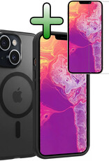 BASEY. BASEY. iPhone 14 Magsafe Hoesje Zwart Met Screenprotector