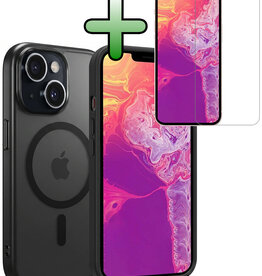 BASEY. BASEY. iPhone 14 Magsafe Hoesje Zwart Met Screenprotector