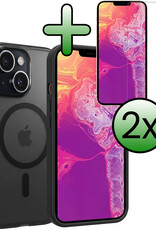 BASEY. BASEY. iPhone 14 Plus Magsafe Hoesje Zwart Met 2x Screenprotector