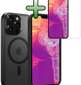 BASEY. BASEY. iPhone 14 Pro Magsafe Hoesje Zwart Met Screenprotector