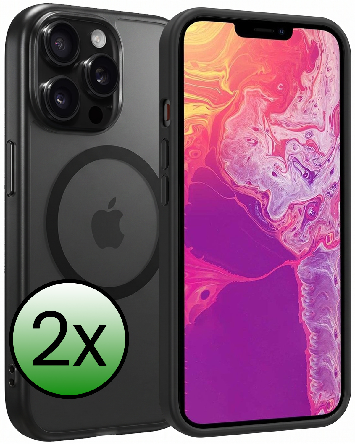 BASEY. BASEY. iPhone 14 Pro Max Magsafe Hoesje - Zwart - 2 PACK