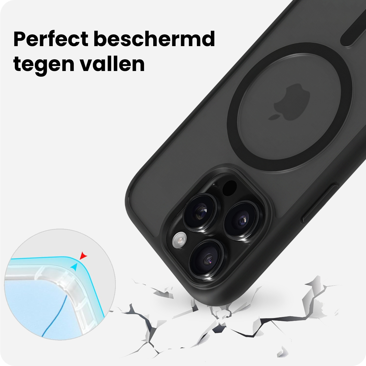 BASEY. BASEY. iPhone 14 Pro Max Magsafe Hoesje - Zwart - 2 PACK