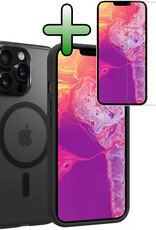 BASEY. BASEY. iPhone 14 Pro Max Magsafe Hoesje Zwart Met Screenprotector
