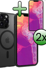BASEY. BASEY. iPhone 14 Pro Max Magsafe Hoesje Zwart Met 2x Screenprotector