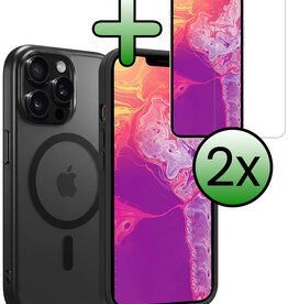 BASEY. BASEY. iPhone 14 Pro Max Magsafe Hoesje Zwart Met 2x Screenprotector