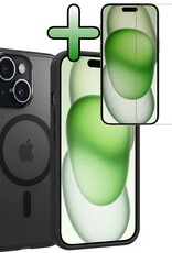 BASEY. BASEY. iPhone 15 Magsafe Hoesje Zwart Met Screenprotector