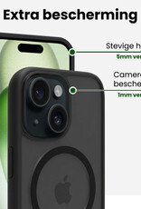 BASEY. BASEY. iPhone 15 Magsafe Hoesje Zwart Met Screenprotector