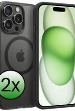 BASEY. BASEY. iPhone 15 Pro Magsafe Hoesje - Zwart - 2 PACK