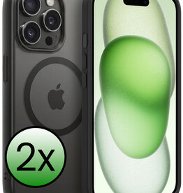 BASEY. BASEY. iPhone 15 Pro Magsafe Hoesje - Zwart - 2 PACK