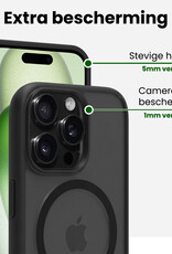BASEY. BASEY. iPhone 15 Pro Magsafe Hoesje Zwart Met 2x Screenprotector