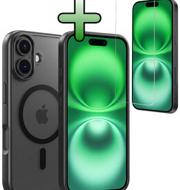BASEY. BASEY. iPhone 16 Magsafe Hoesje Zwart Met Screenprotector
