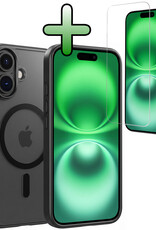 BASEY. BASEY. iPhone 16 Plus Magsafe Hoesje Zwart Met Screenprotector