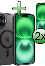 BASEY. BASEY. iPhone 16 Plus Magsafe Hoesje Zwart Met 2x Screenprotector