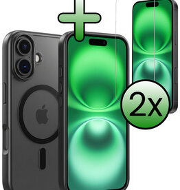 BASEY. BASEY. iPhone 16 Plus Magsafe Hoesje Zwart Met 2x Screenprotector