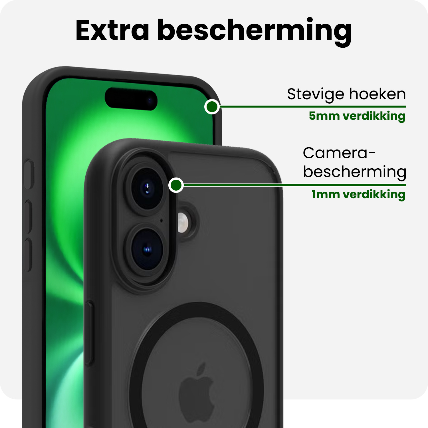 BASEY. BASEY. iPhone 16 Plus Magsafe Hoesje Zwart Met 2x Screenprotector