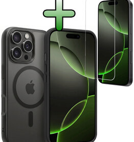 BASEY. BASEY. iPhone 16 Pro Magsafe Hoesje Zwart Met Screenprotector