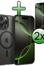 BASEY. BASEY. iPhone 16 Pro Magsafe Hoesje Zwart Met 2x Screenprotector
