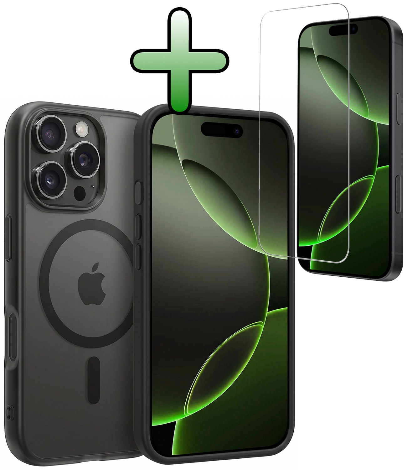 BASEY. BASEY. iPhone 16 Pro Max Magsafe Hoesje Zwart Met Screenprotector