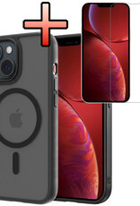 NoXx NoXx iPhone 14 Magsafe Hoesje Zwart Met Screenprotector