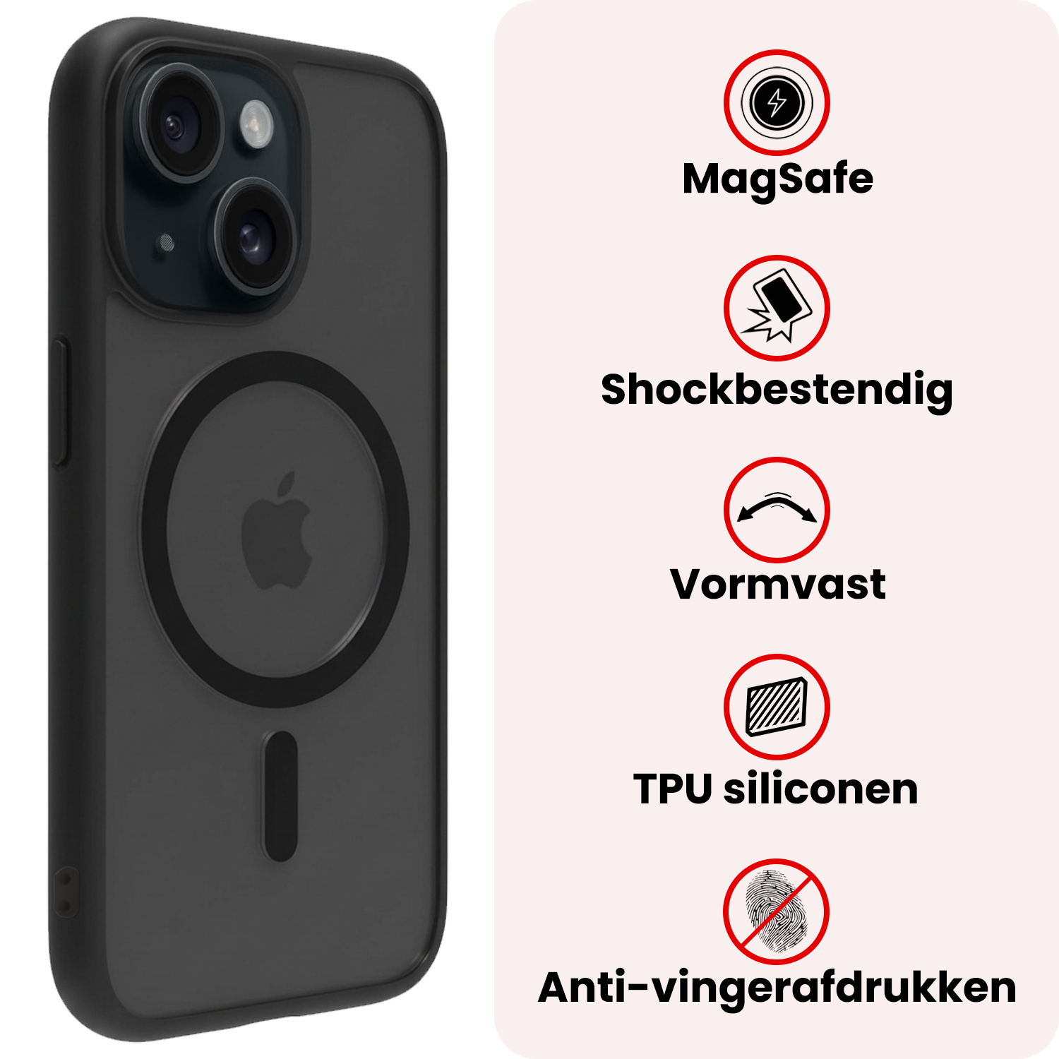 NoXx NoXx iPhone 14 Magsafe Hoesje Zwart Met Screenprotector