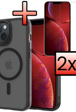 NoXx NoXx iPhone 14 Magsafe Hoesje Zwart Met 2x Screenprotector