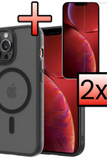 NoXx NoXx iPhone 14 Pro Magsafe Hoesje Zwart Met 2x Screenprotector