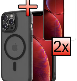 NoXx NoXx iPhone 14 Pro Max Magsafe Hoesje Zwart Met 2x Screenprotector