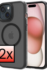 NoXx NoXx iPhone 15 Magsafe Hoesje - Zwart - 2 PACK