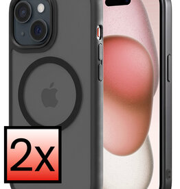 NoXx NoXx iPhone 15 Magsafe Hoesje - Zwart - 2 PACK