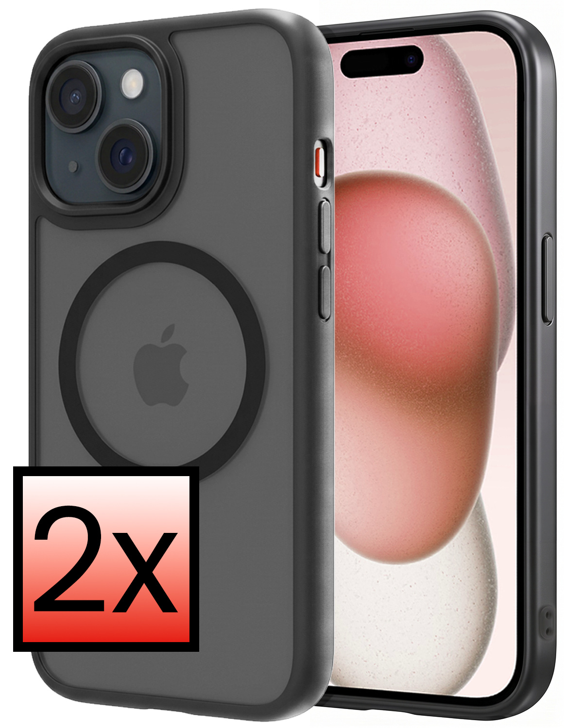 NoXx NoXx iPhone 15 Magsafe Hoesje - Zwart - 2 PACK