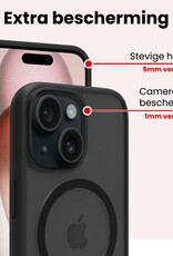 NoXx NoXx iPhone 15 Magsafe Hoesje Zwart Met Screenprotector