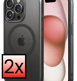 NoXx NoXx iPhone 15 Pro Magsafe Hoesje - Zwart - 2 PACK