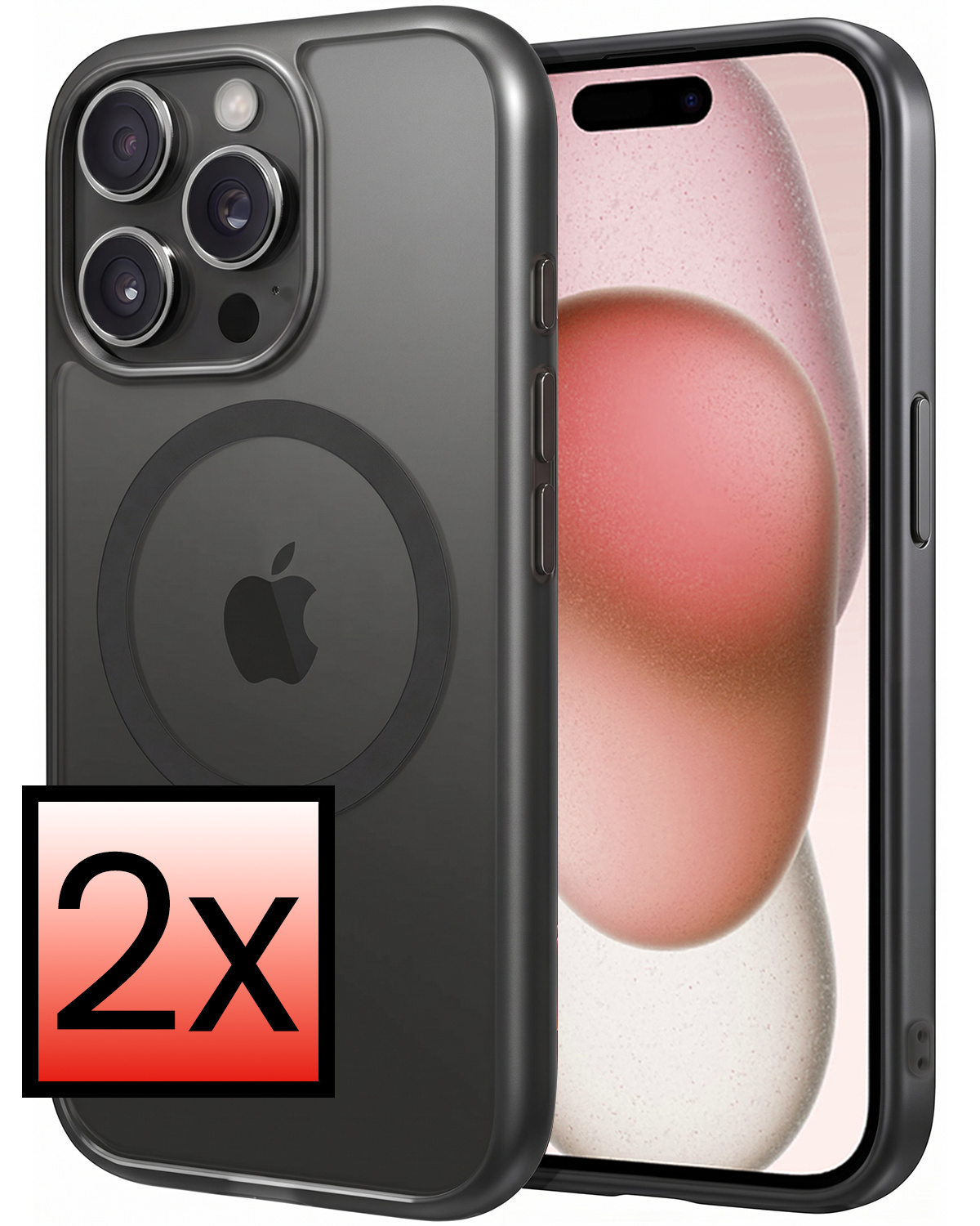 NoXx NoXx iPhone 15 Pro Max Magsafe Hoesje - Zwart - 2 PACK