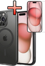NoXx NoXx iPhone 15 Pro Max Magsafe Hoesje Zwart Met Screenprotector