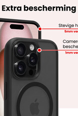 NoXx NoXx iPhone 15 Pro Max Magsafe Hoesje Zwart Met 2x Screenprotector