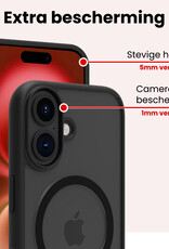 NoXx NoXx iPhone 16 Magsafe Hoesje Zwart Met Screenprotector