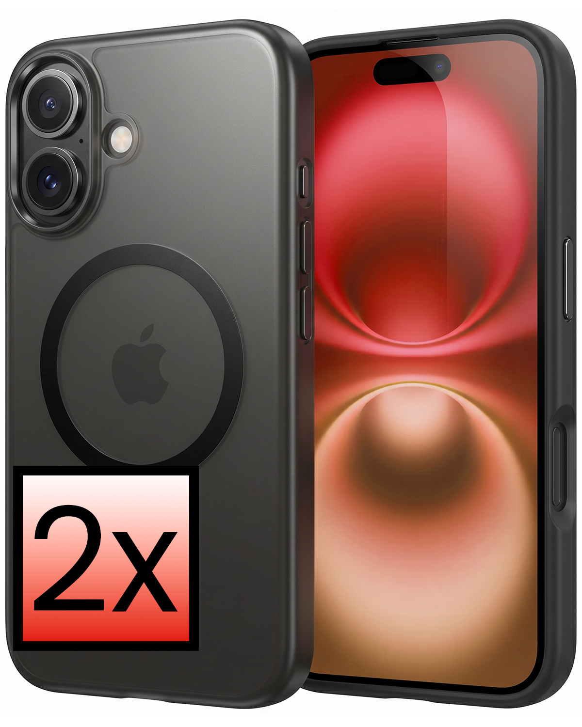 NoXx NoXx iPhone 16 Plus Magsafe Hoesje - Zwart - 2 PACK