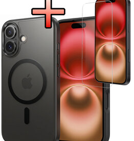 NoXx NoXx iPhone 16 Plus Magsafe Hoesje Zwart Met Screenprotector