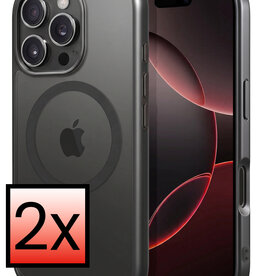 NoXx NoXx iPhone 16 Pro Magsafe Hoesje - Zwart - 2 PACK