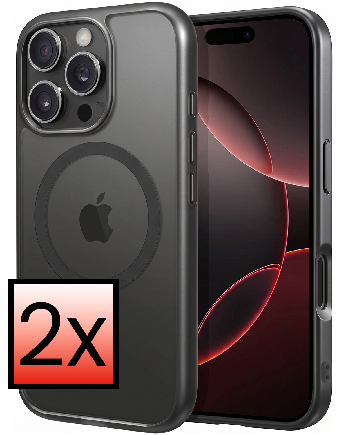 NoXx NoXx iPhone 16 Pro Max Magsafe Hoesje - Zwart - 2 PACK
