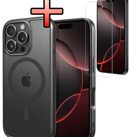 NoXx NoXx iPhone 16 Pro Max Magsafe Hoesje Zwart Met Screenprotector