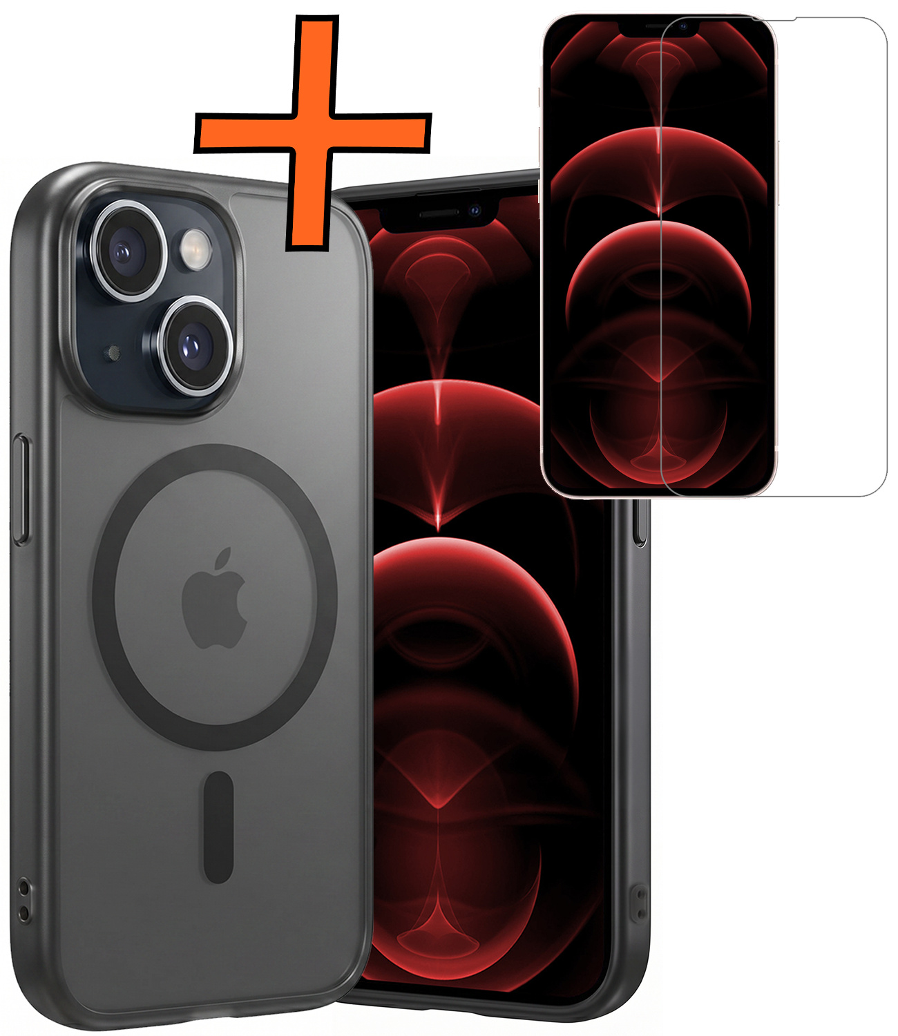 Nomfy Nomfy iPhone 14 Magsafe Hoesje Zwart Met Screenprotector