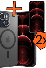 Nomfy Nomfy iPhone 14 Magsafe Hoesje Zwart Met 2x Screenprotector