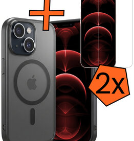 Nomfy Nomfy iPhone 14 Plus Magsafe Hoesje Zwart Met 2x Screenprotector