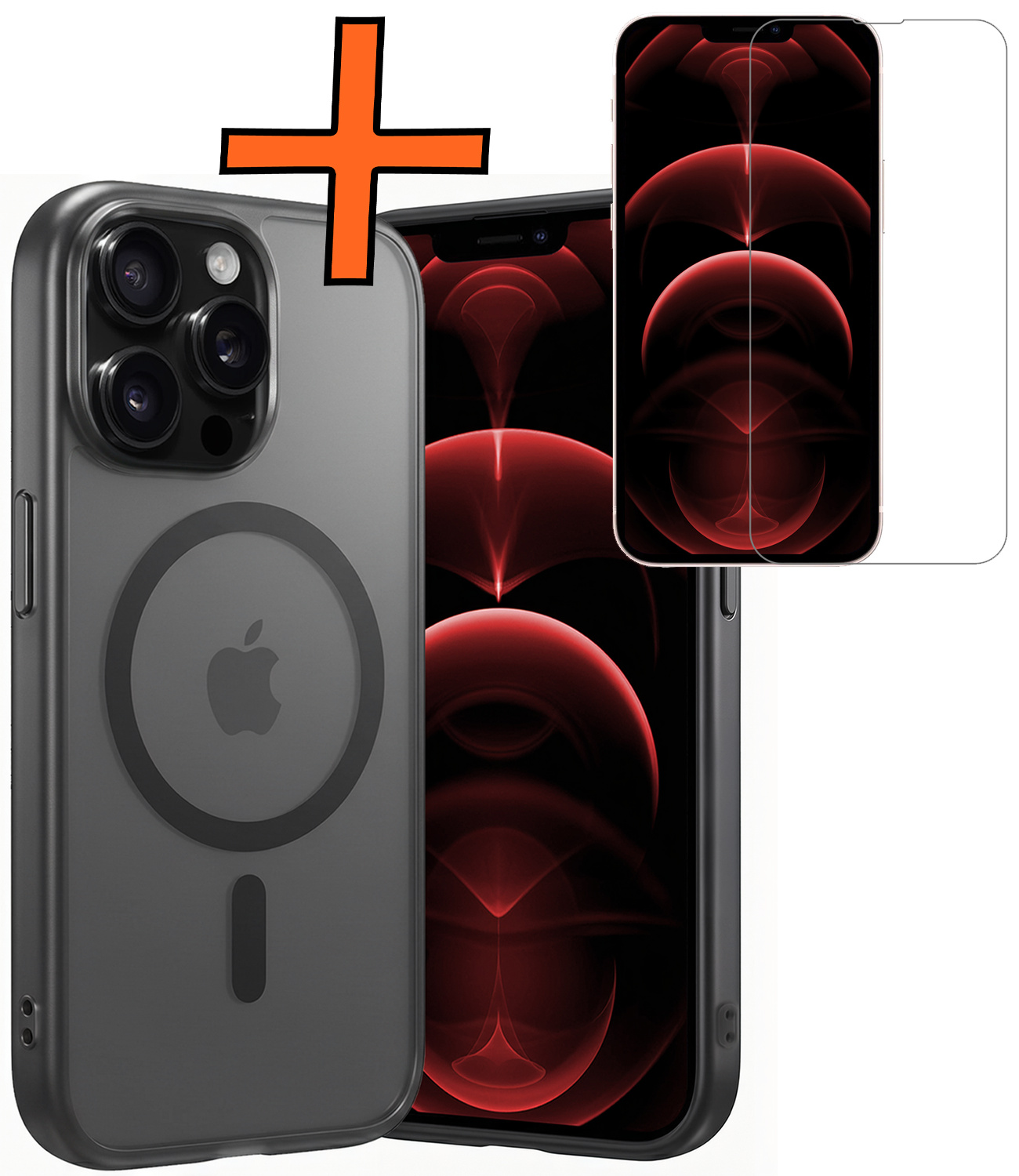 Nomfy Nomfy iPhone 14 Pro Magsafe Hoesje Zwart Met Screenprotector