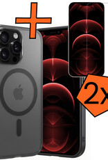 Nomfy Nomfy iPhone 14 Pro Max Magsafe Hoesje Zwart Met 2x Screenprotector