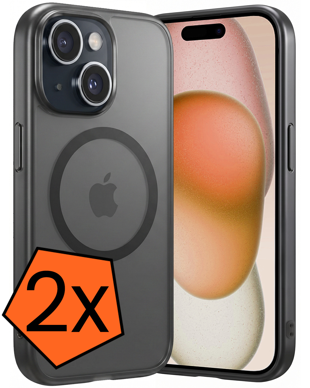 Nomfy Nomfy iPhone 15 Plus Magsafe Hoesje - Zwart - 2 PACK