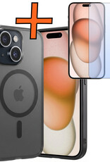 Nomfy Nomfy iPhone 15 Plus Magsafe Hoesje Zwart Met Screenprotector
