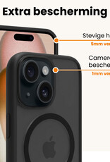Nomfy Nomfy iPhone 15 Plus Magsafe Hoesje Zwart Met Screenprotector